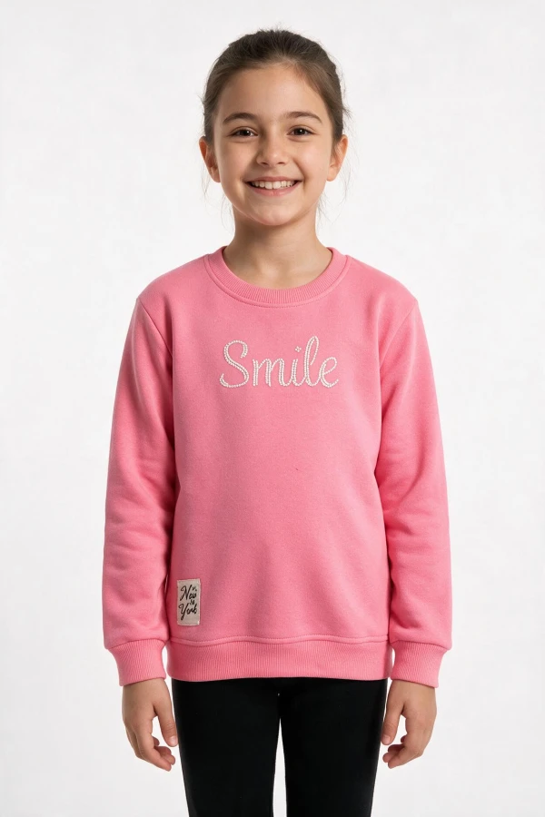 1100 KIZ 3İP S.YAKA SMİLE SWEAT 13/16 YAŞ