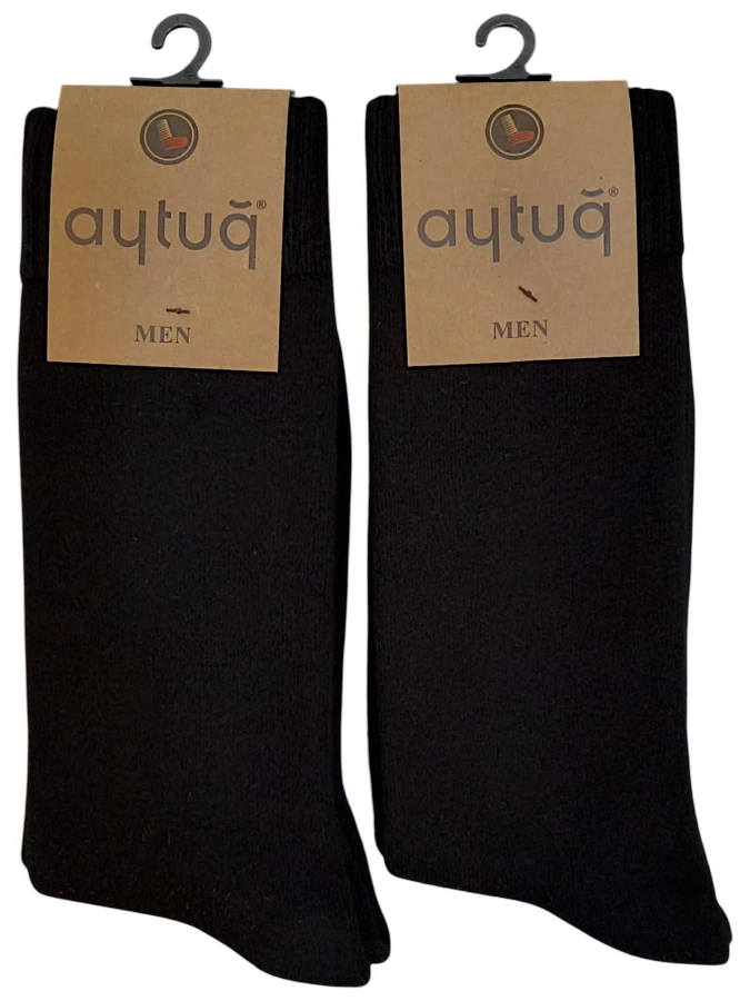 25041 HAVLU DÜZ SİYAH ERKEK ÇORAP
