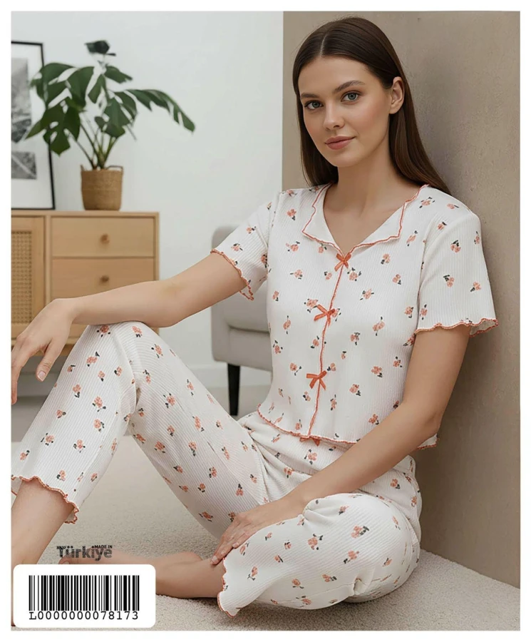 4007 R4262 KAŞKORSE KISA KOL KADIN PİJAMA TAKIMI