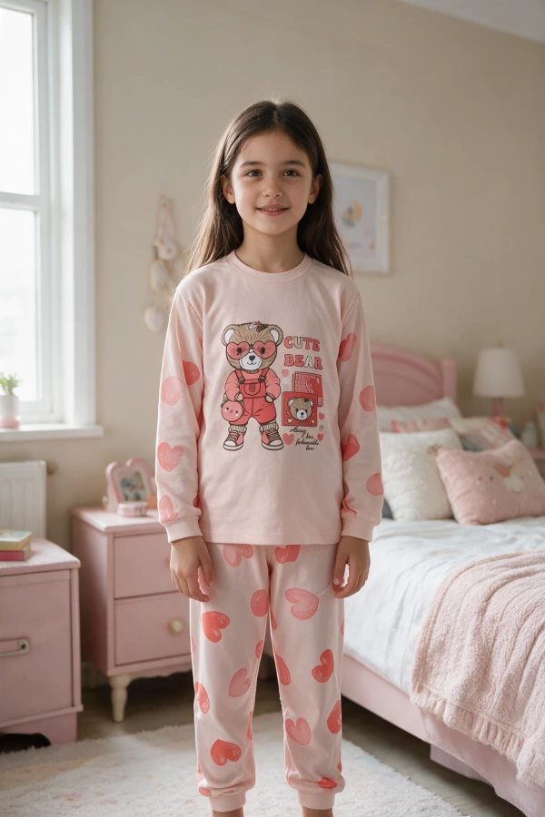 4154 KAPLİ CUTE BEAR 4.5.6YAŞ 2 Lİ TAKIM