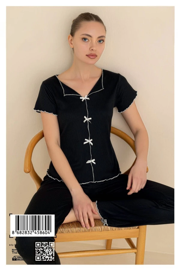 45876 KADIN KISA KOL PİJAMA TAKIMI