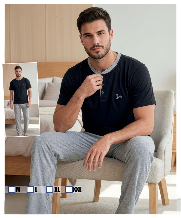 2061 ERKEK GENÇ PATLI K.KOL PİJAMA TAKIM