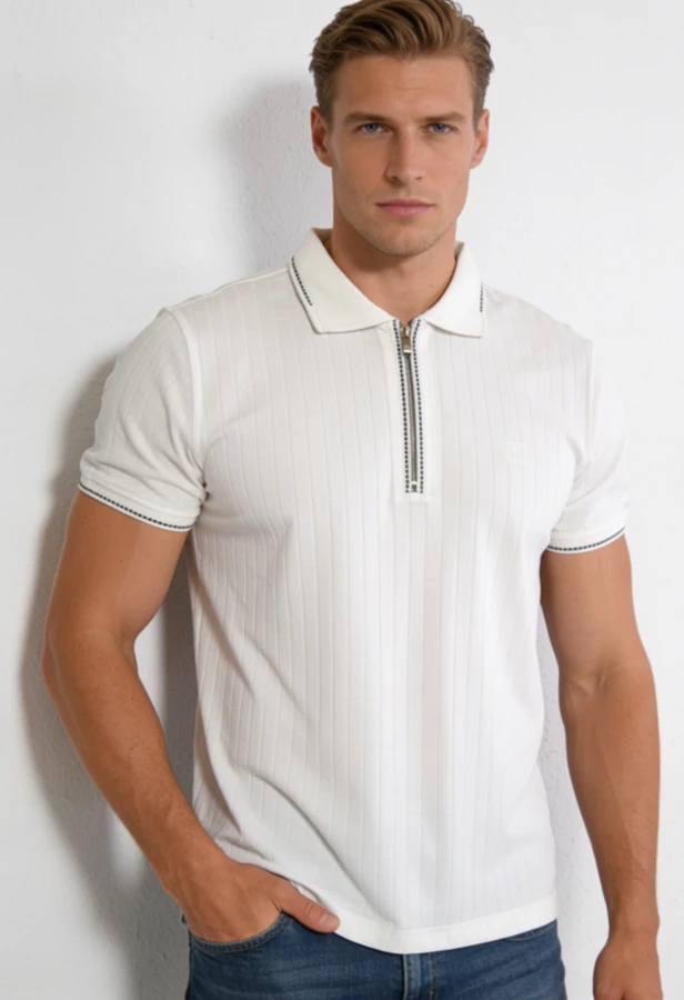 806 ERKEK BATTAL FERMUARLI T-SHIRT