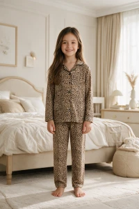 20592 KIZ 8-10 YAŞ U.KOL PİJAMA TAKIM