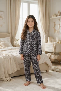 205983 KIZ 8-10 U.KOL PİJAMA TAKIM