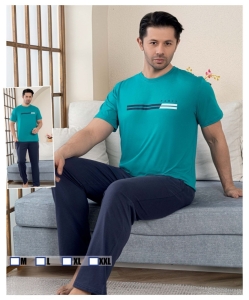 2018 ERKEK GENÇ BİS YAKA K.KOL PİJAMA TAKIM
