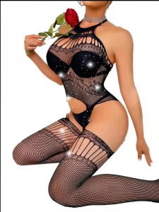 31087 KADIN TAŞLI VÜCUD ÇORABI