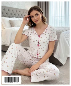 4007 R2629 KAŞKORSE KISA KOL KADIN PİJAMA TAKIMI