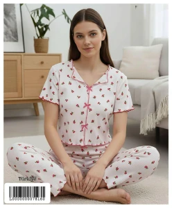 4007 R3152 KAŞKORSE KISA KOL KADIN PİJAMA TAKIMI