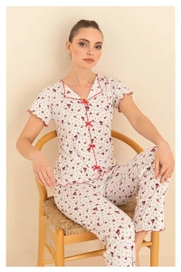 45804 KADIN KISA KOLLU PİJAMA TAKIMI