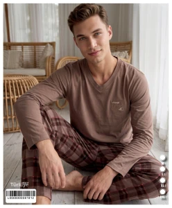 65148 R5058 ERKEK SÜPREM U.KOL PİJAMA TAKIM