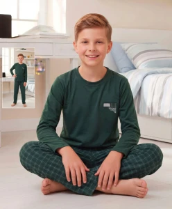 8004 ERKEK ÇOCUK SÜPREM U.KOL PİJAMA TAKIM
