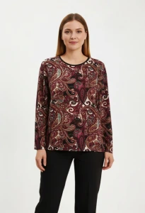 BYN DESENLİ SÜET ANNE BLUZ