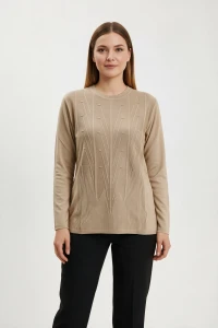 RÜYA KADIN ORTASI V İŞLİ SOĞUK İPLİK KAZAK